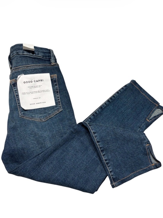 Good American Denim - 🏷️ Good American Good Capri Skinny Jeans Mid Rise Crop Split Cuff Blue 4/27 NWT